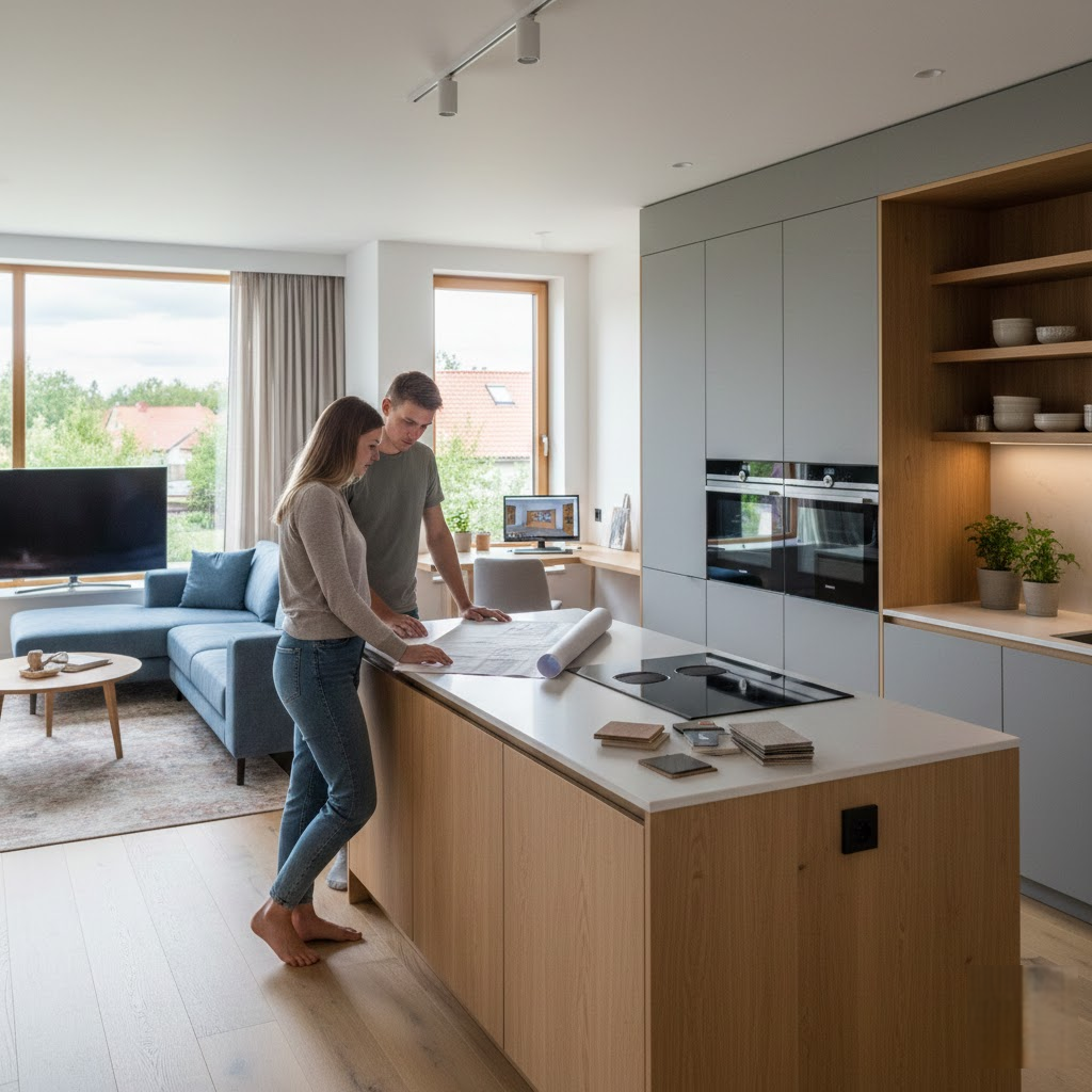 Kuriamas namų centras: kodėl individuali virtuvės baldų gamyba nugali standartus ir kaip nepaslysti procese