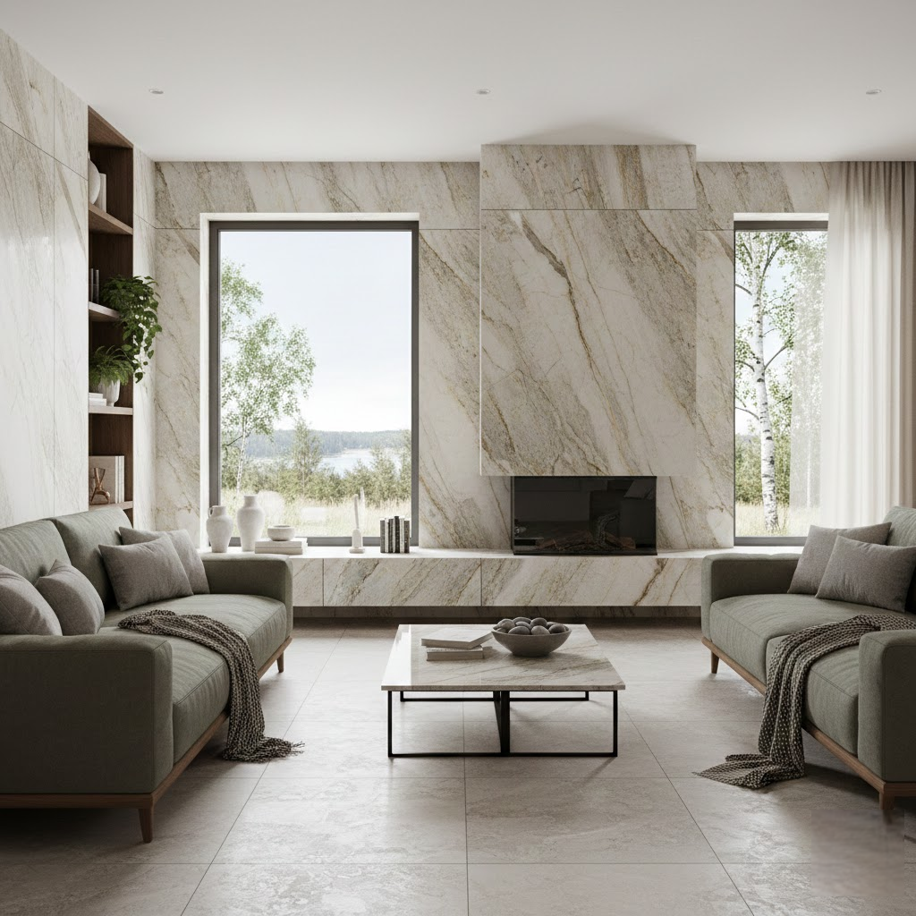 Emira estetika interjere: Kai akmens masė tampa namų siela