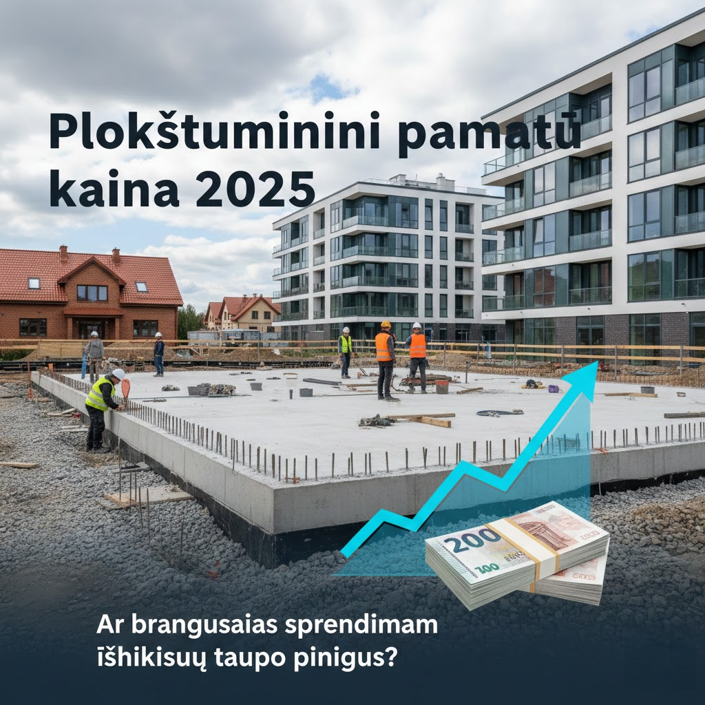 Plokštuminių pamatų kaina 2025: Ar brangiausias sprendimas iš tikrųjų taupo pinigus?