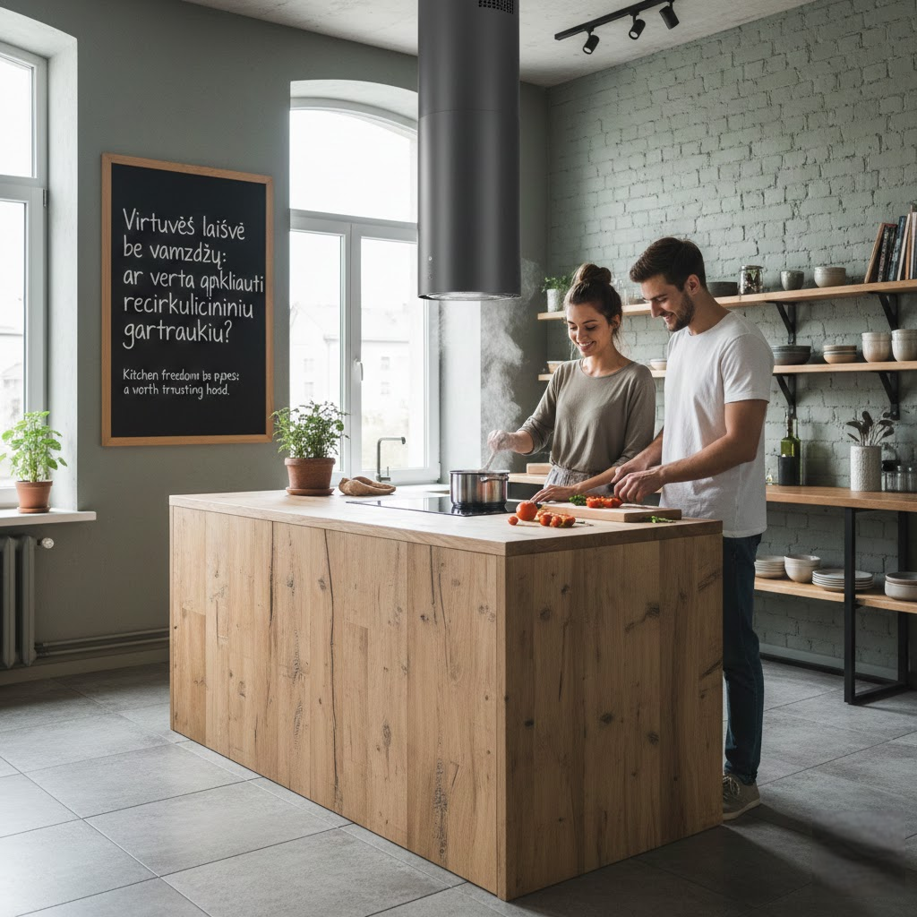 Virtuvės laisvė be vamzdžių: ar verta pasikliauti recirkuliaciniu gartraukiu?