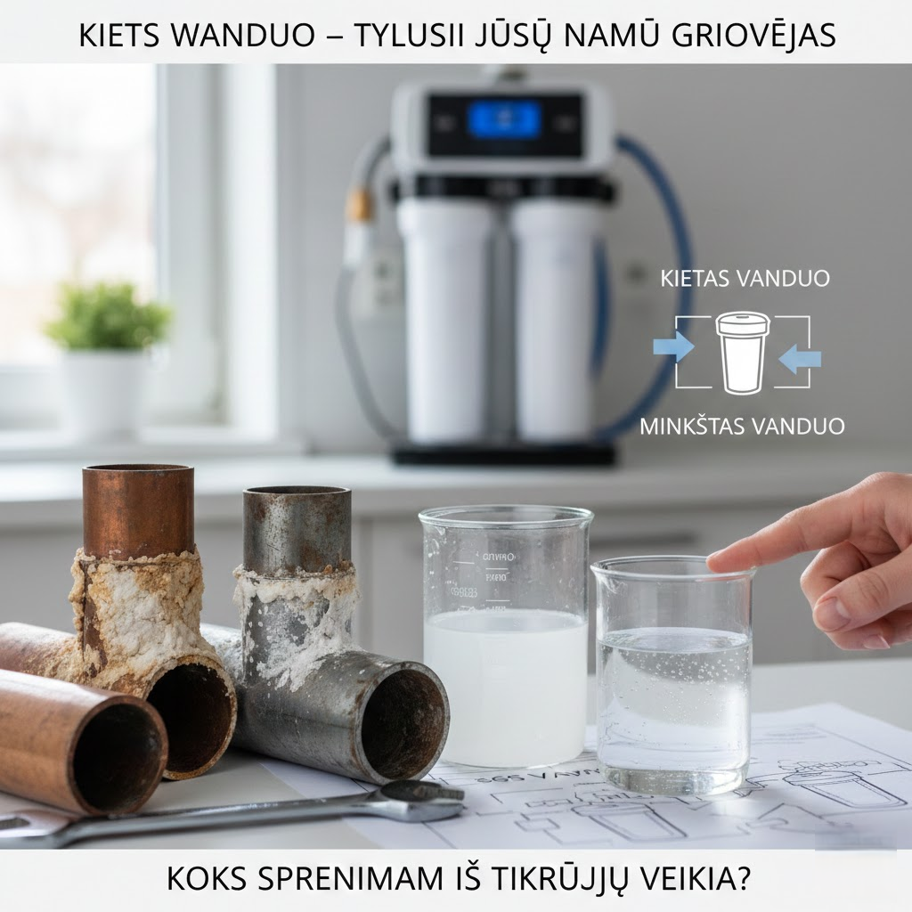 Kietas vanduo – tylusis jūsų namų griovėjas: koks sprendimas iš tikrųjų veikia?