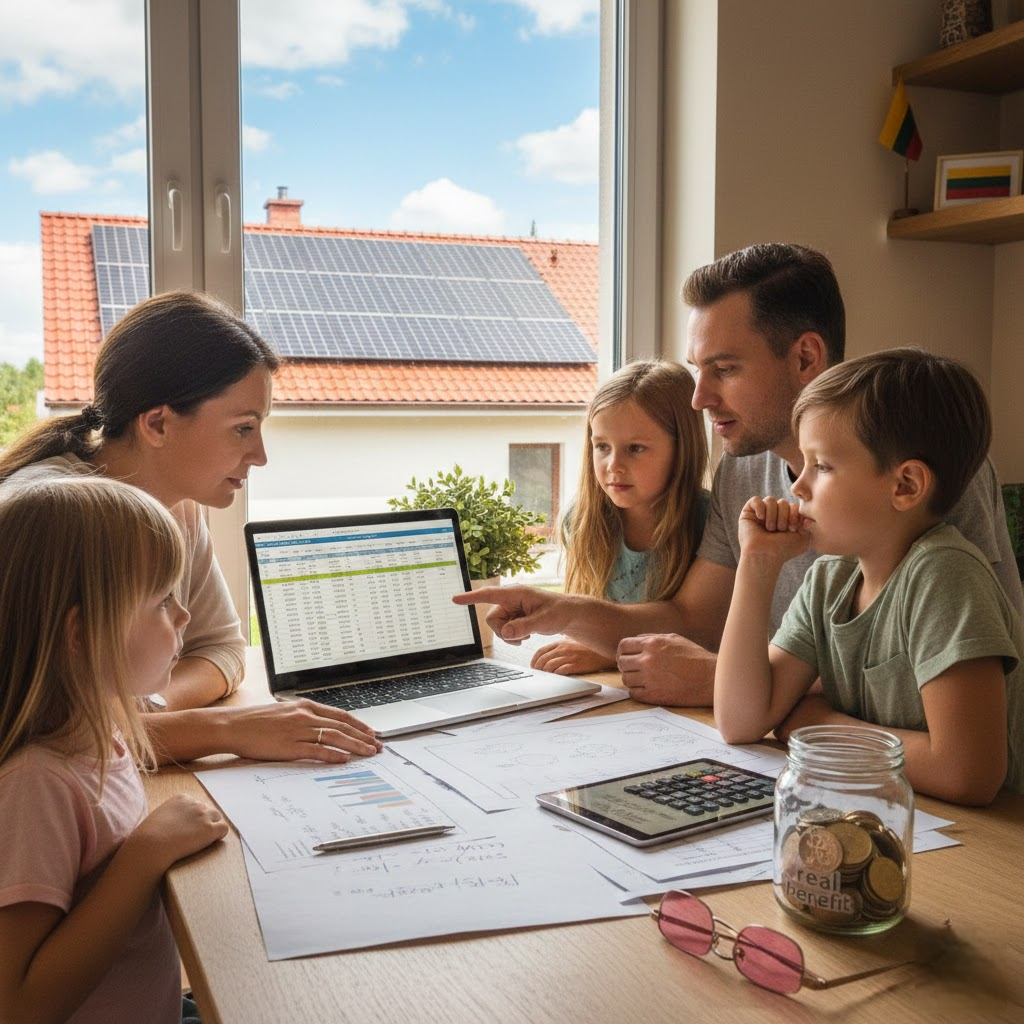 Saulės elektrinės matematika: Kaip tiksliai apskaičiuoti galią, kainą ir realią naudą be rožinių akinių