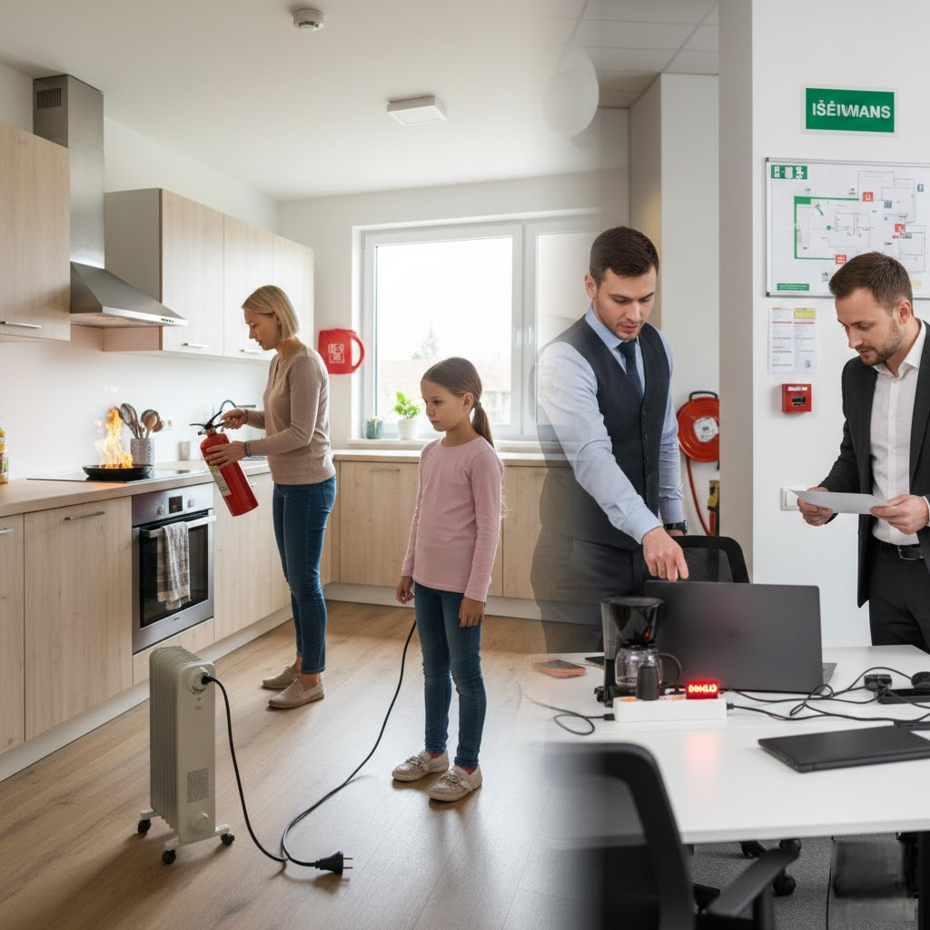 Gaisrinės saugos taisyklės praktiškai: klaidų kaina ir kaip jų išvengti namuose bei versle