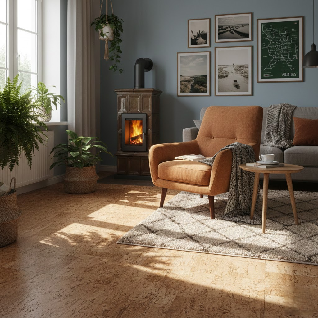 Jauku, šilta ir tylu: kodėl verta iš naujo atrasti kamštinę grindų dangą savo namams