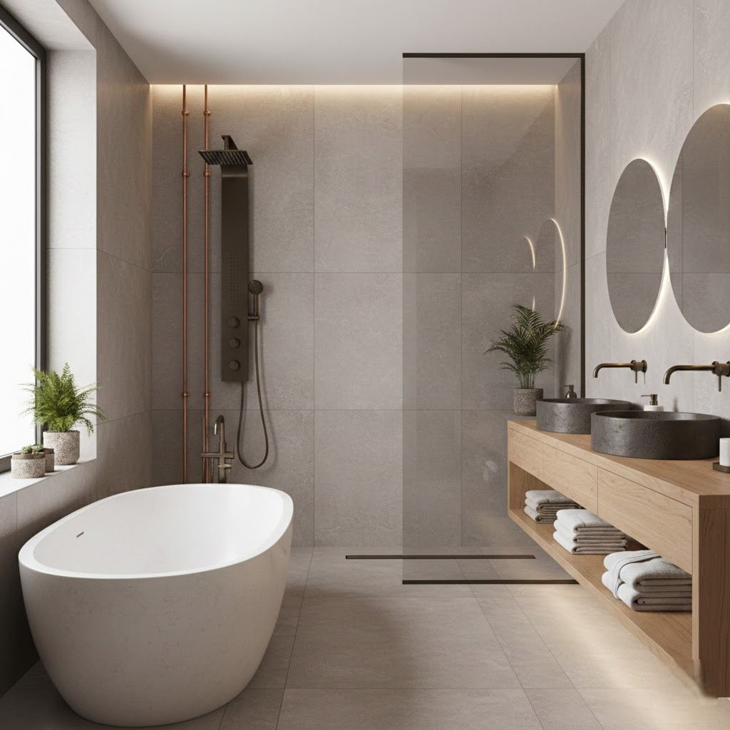 Vonios kambario transformacija: Kaip suderinti ilgaamžę inžineriją su SPA lygio estetika
