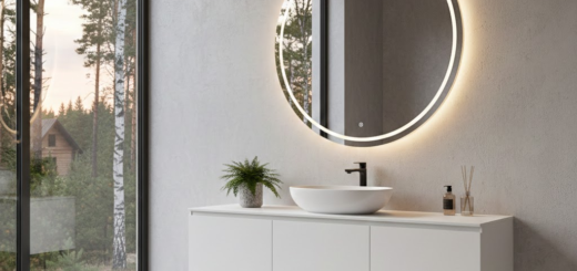 Šviesos žaismas ir moderni estetika: Kaip veidrodis su apšvietimu keičia namų erdvę