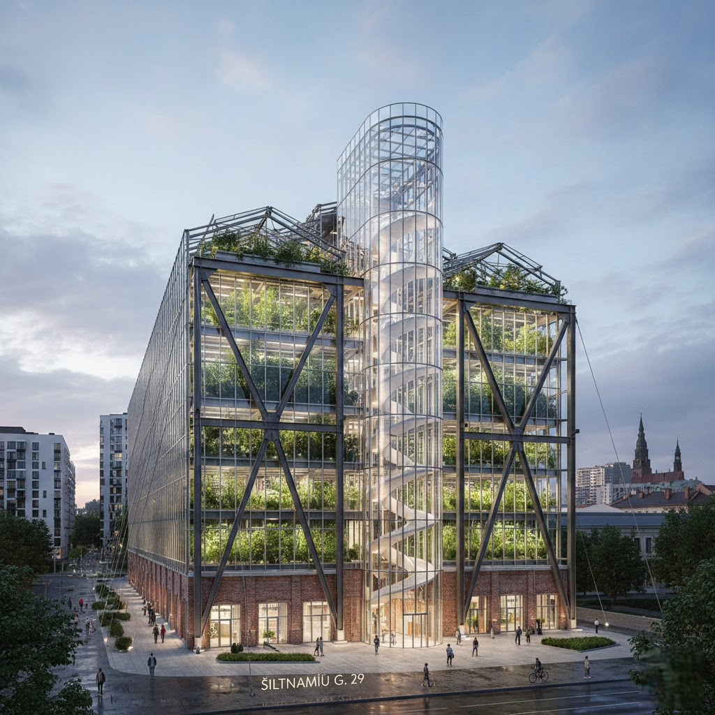 Architektūrinė Dominantė ir Inžinerinis Iššūkis: Šiltnamių g. 29 Transformacija