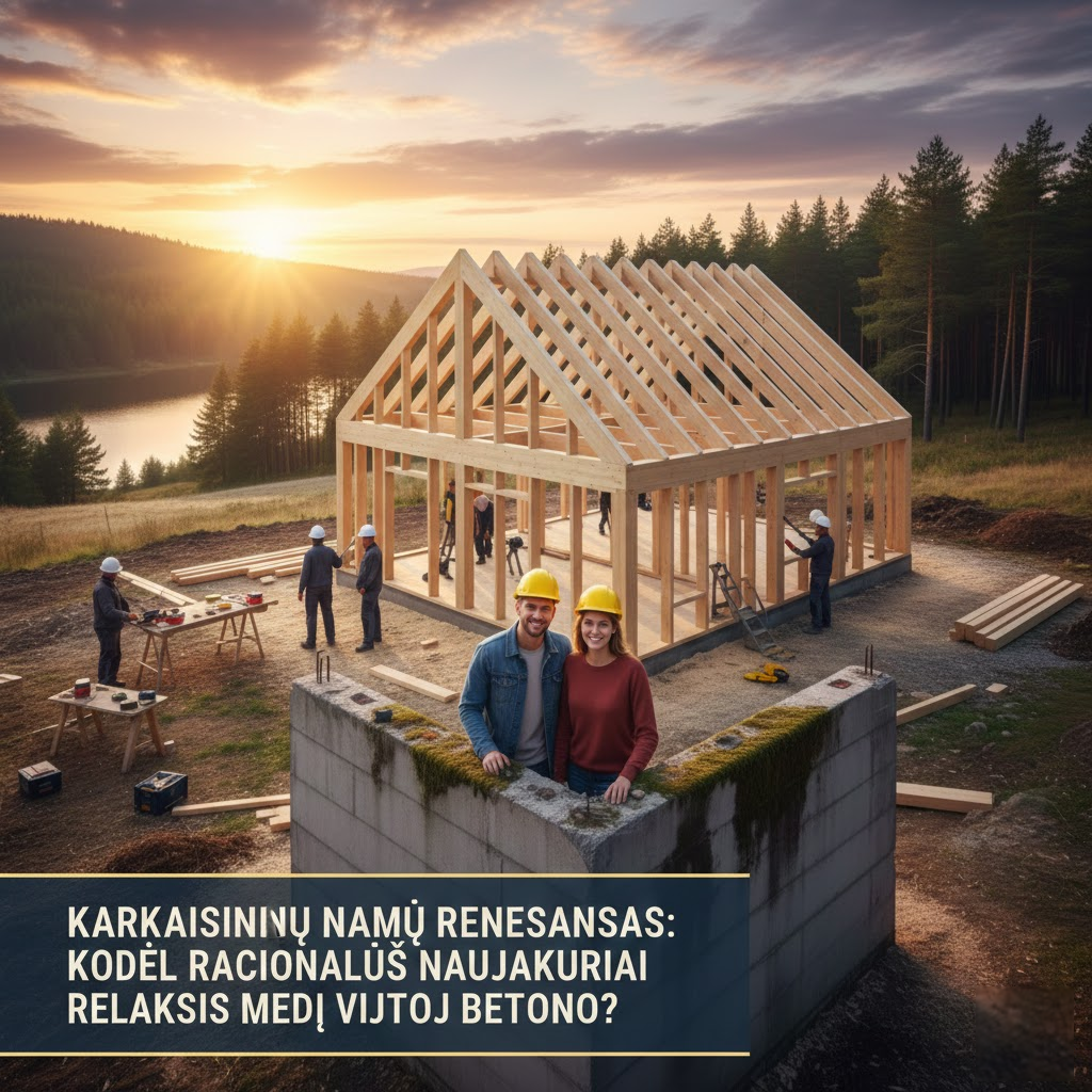 Karkasinių Namų Renesansas: Kodėl Racionalūs Naujakuriai Renkasi Medį Vietoj Betono?