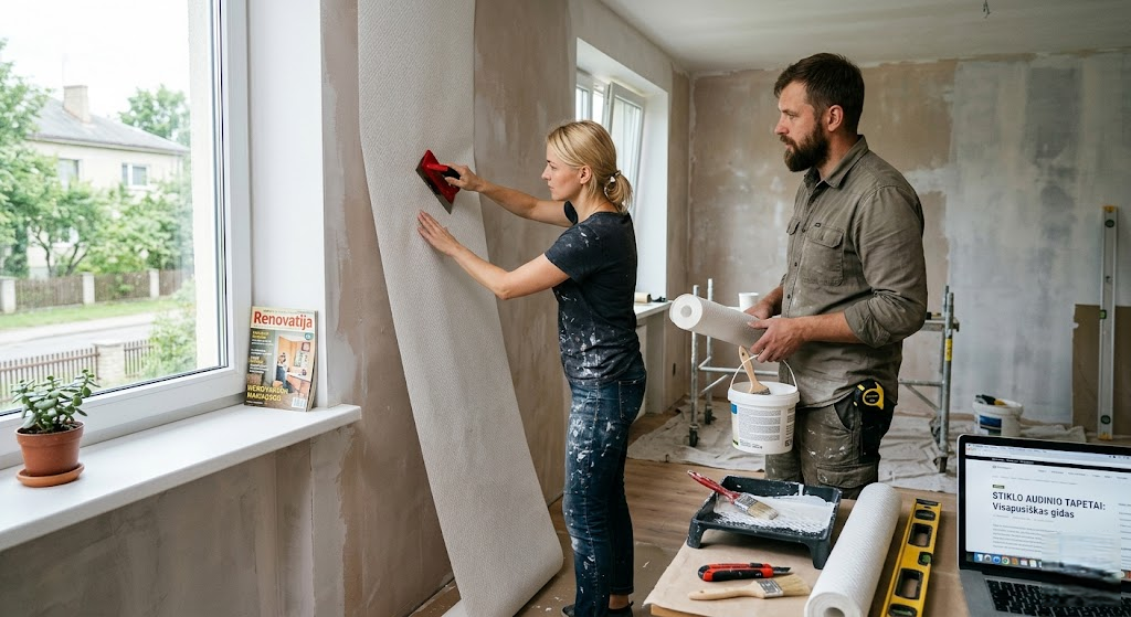 Stiklo audinio tapetai: Visapusiškas gidas ieškantiems ilgaamžiškumo, estetikos ir sveiko mikroklimato