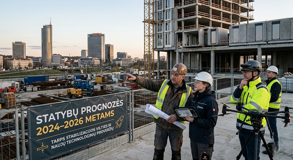 Statybų prognozės 2024–2026 metams: tarp stabilizacijos vilties ir naujų technologinių proveržių