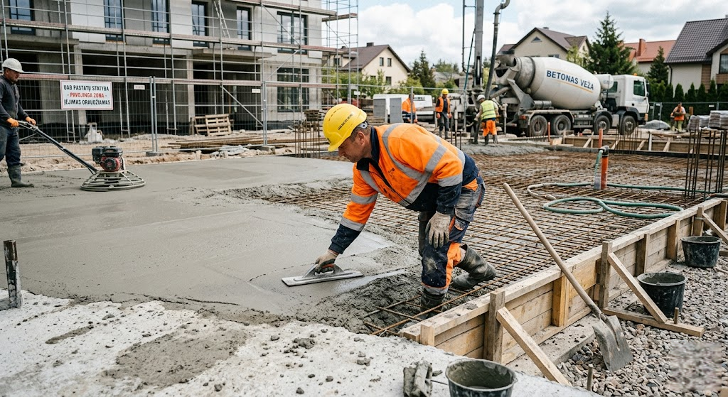 Betonavimo Darbai: Išsamus Gidas Nuo Pamatų Iki Dekoratyvinės Apdailos – Viskas, Ką Reikia Žinoti