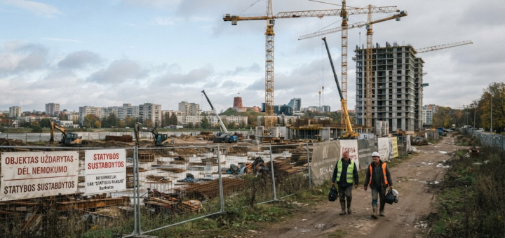 Statybų krizė Lietuvoje: nematomos problemos po kylančiais kranais